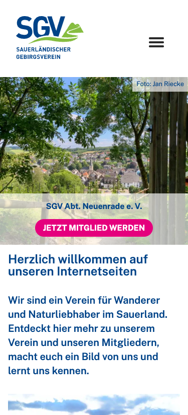 sgv-neuenrade.de auf dem Smartphone